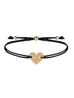 Troli Bracciale in corda con cuore nero/oro donna