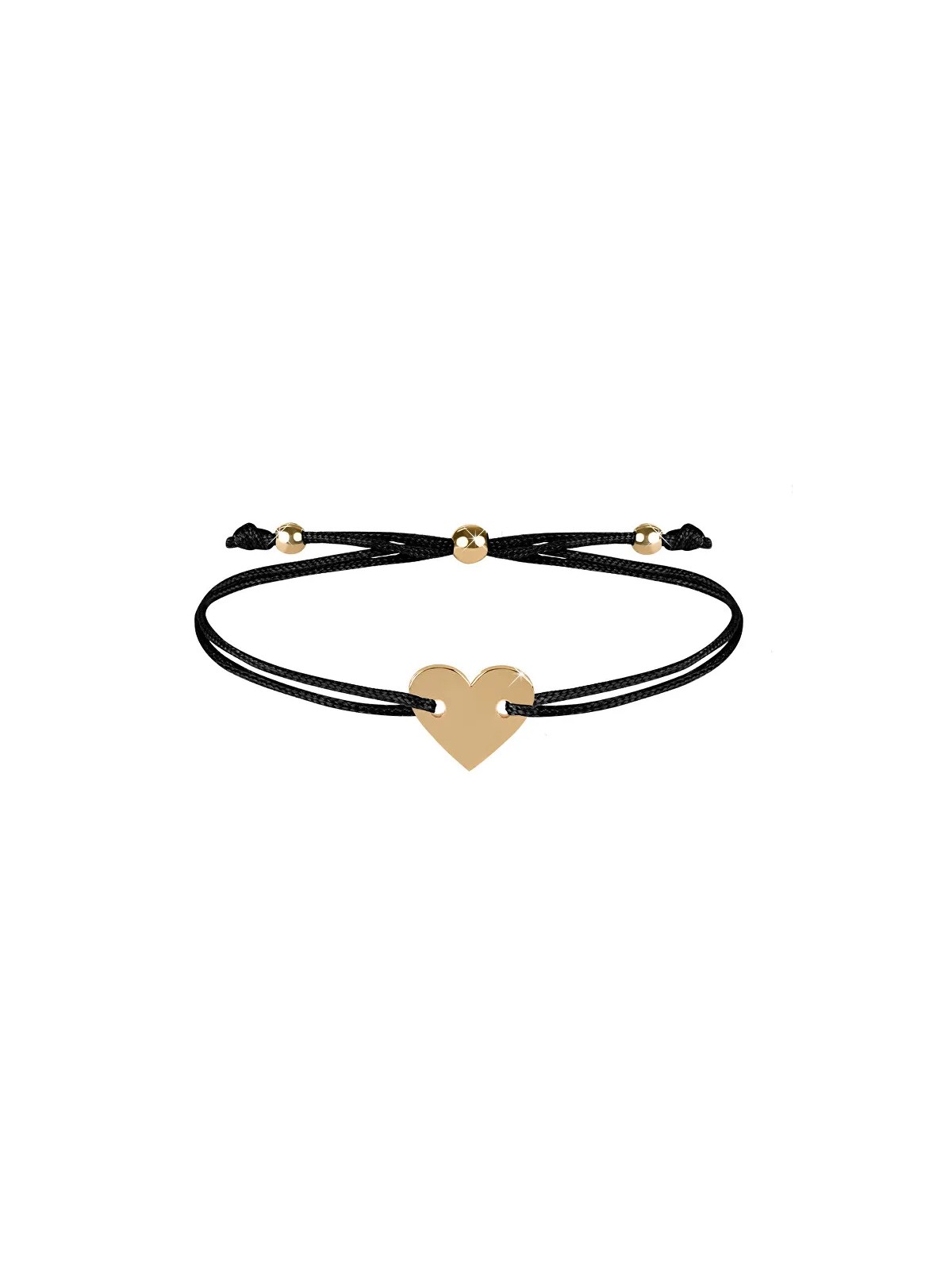 Troli Bracciale in corda con cuore nero/oro donna