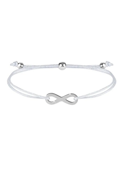 Troli Braccialetto con cordino infinito bianco/acciaio donna