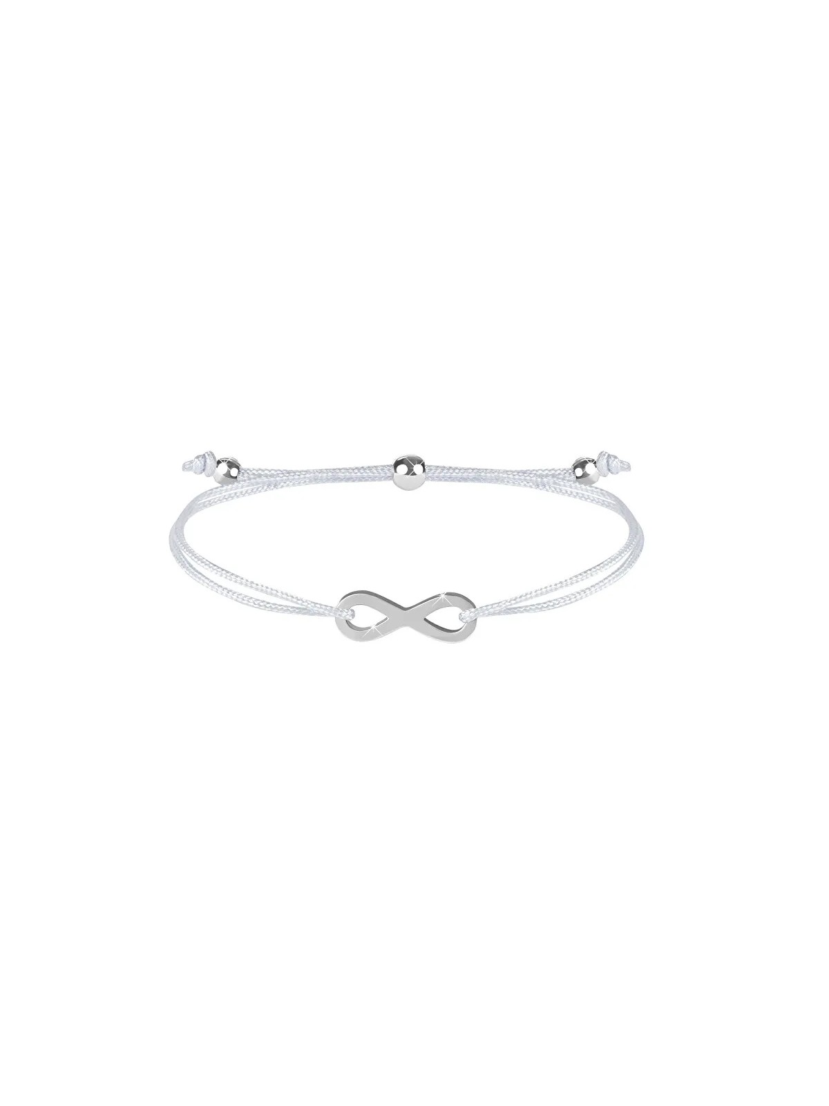 Troli Braccialetto con cordino infinito bianco/acciaio donna