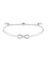 Troli Braccialetto con cordino infinito bianco/acciaio donna