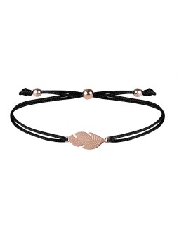 Troli Bracciale in corda con piuma nero/bronzo donna