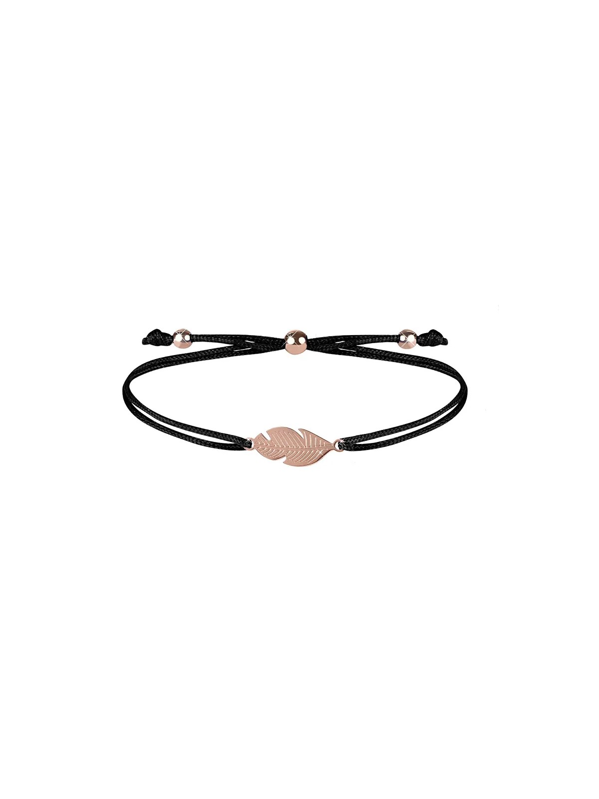 Troli Bracciale in corda con piuma nero/bronzo donna