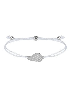 Troli Bracciale in corda con ala d'angelo bianco/acciaio donna