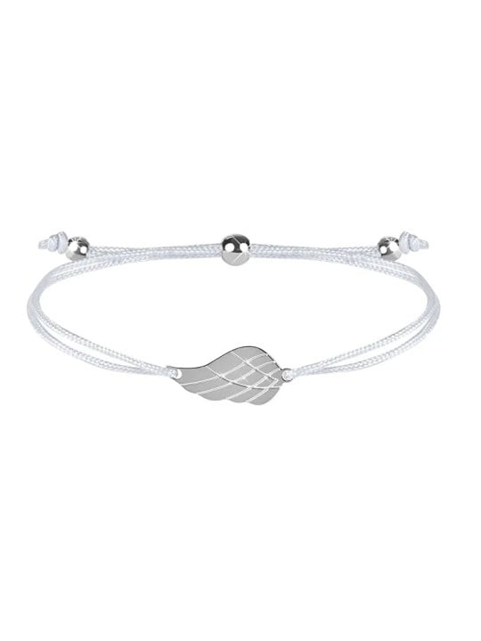 Troli Bracciale in corda con ala d'angelo bianco/acciaio donna