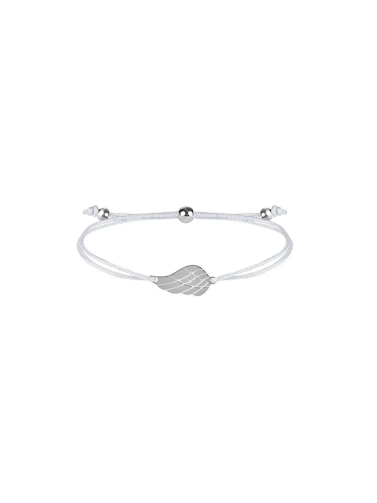 Troli Bracciale in corda con ala d'angelo bianco/acciaio donna