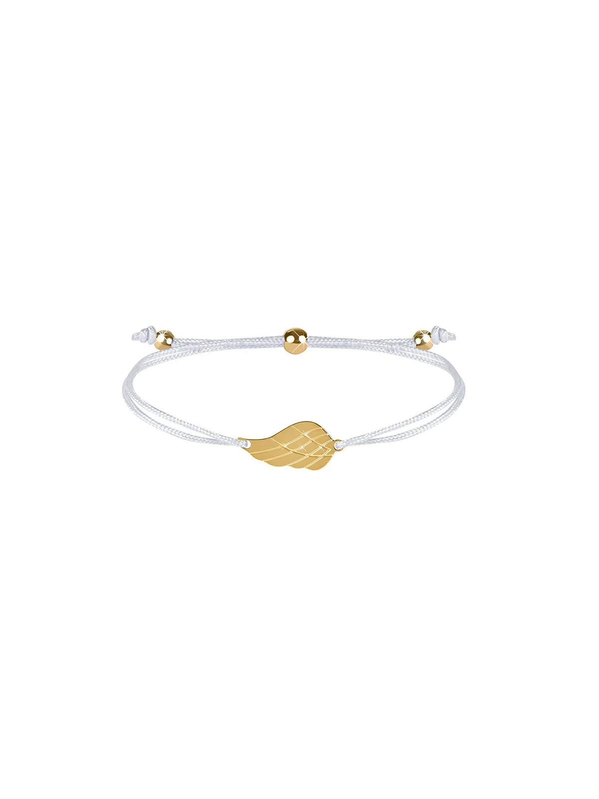 Troli Bracciale cordoncino con ala d'angelo bianco/oro donna