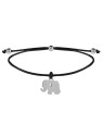 Troli Bracciale con coulisse in acciaio e elefante nero donna