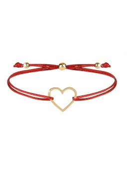 Troli Bracciale con cordino e cuore rosso/oro donna