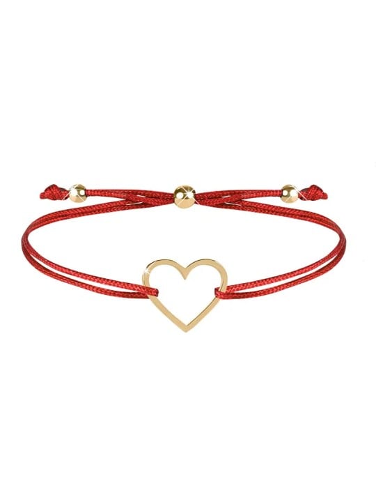 Troli Bracciale con cordino e cuore rosso/oro donna