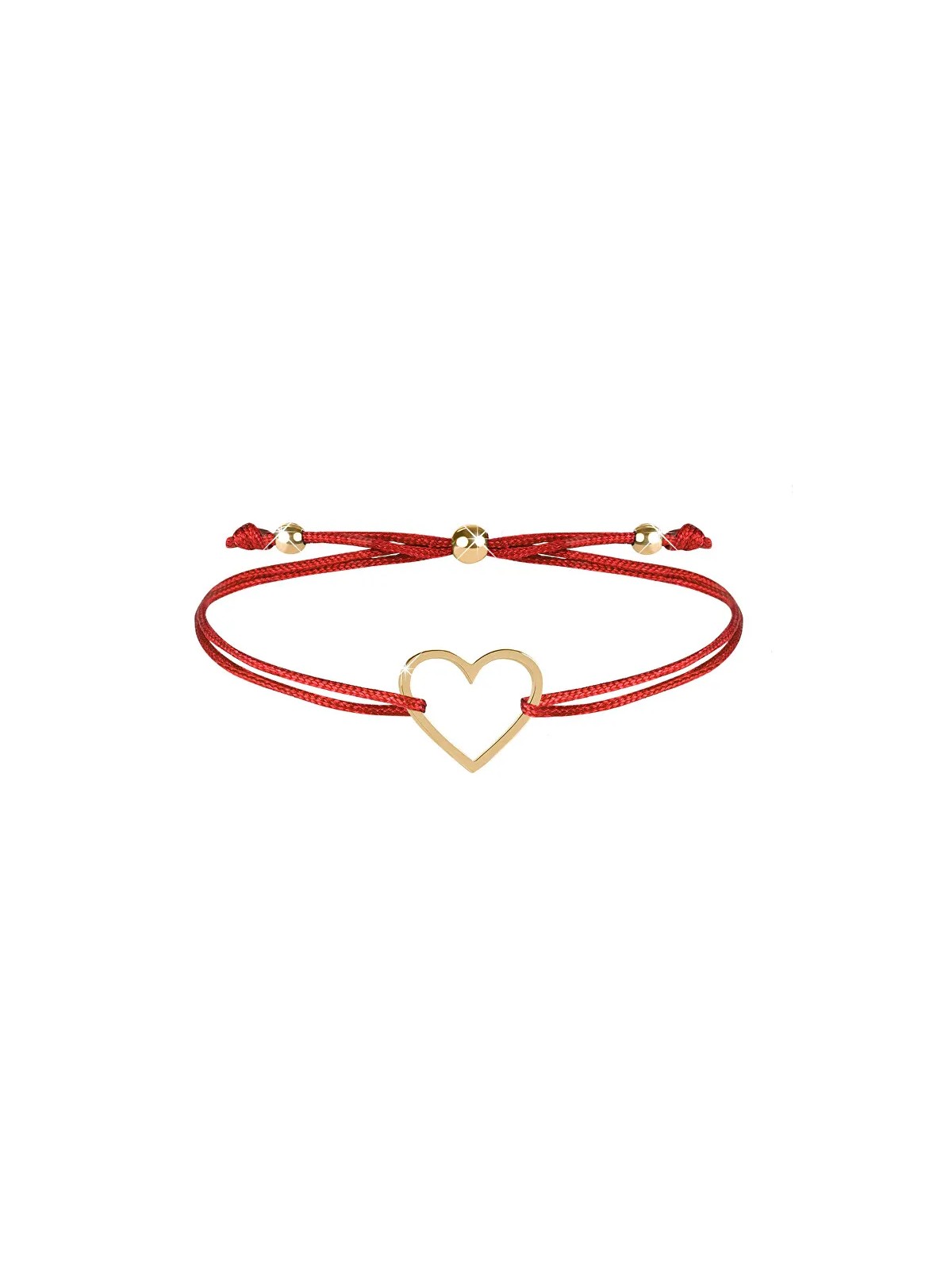 Troli Bracciale con cordino e cuore rosso/oro donna