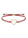 Troli Bracciale con cordino e cuore rosso/oro donna