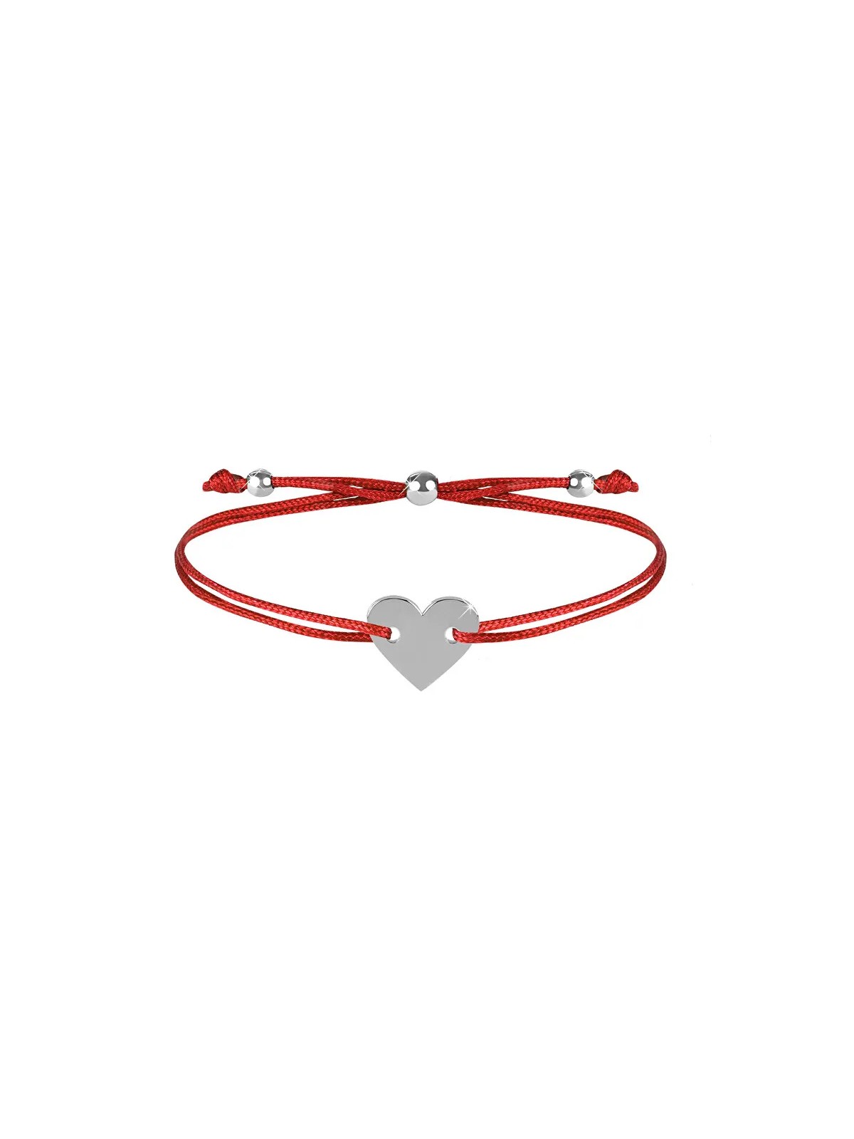 Troli Bracciale con cordino e cuore rosso/acciaio donna