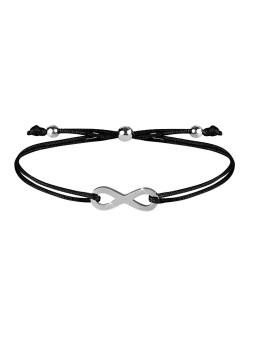 Troli Braccialetto con cordino infinito nero/acciaio donna
