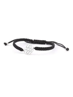 Beneto Exclusive Elegante braccialetto Kabala con cordino nero Mandala AGB545 donna