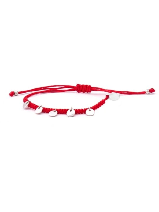 Beneto Exclusive Bracciale cabalistico rosso con cordino e ciondoli AGB556 donna