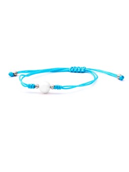 Beneto Exclusive Bracciale Kabbalah in pizzo blu con vera perla AGB567 donna