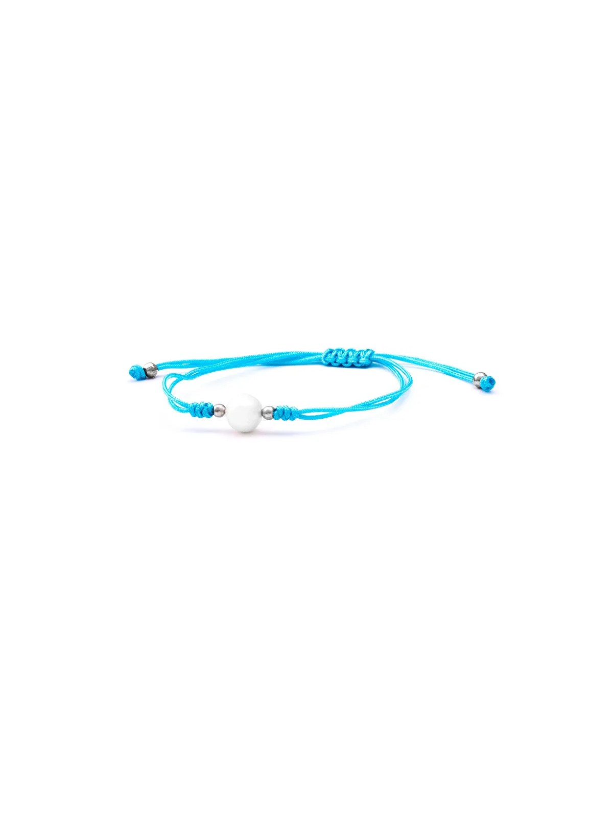 Beneto Exclusive Bracciale Kabbalah in pizzo blu con vera perla AGB567 donna