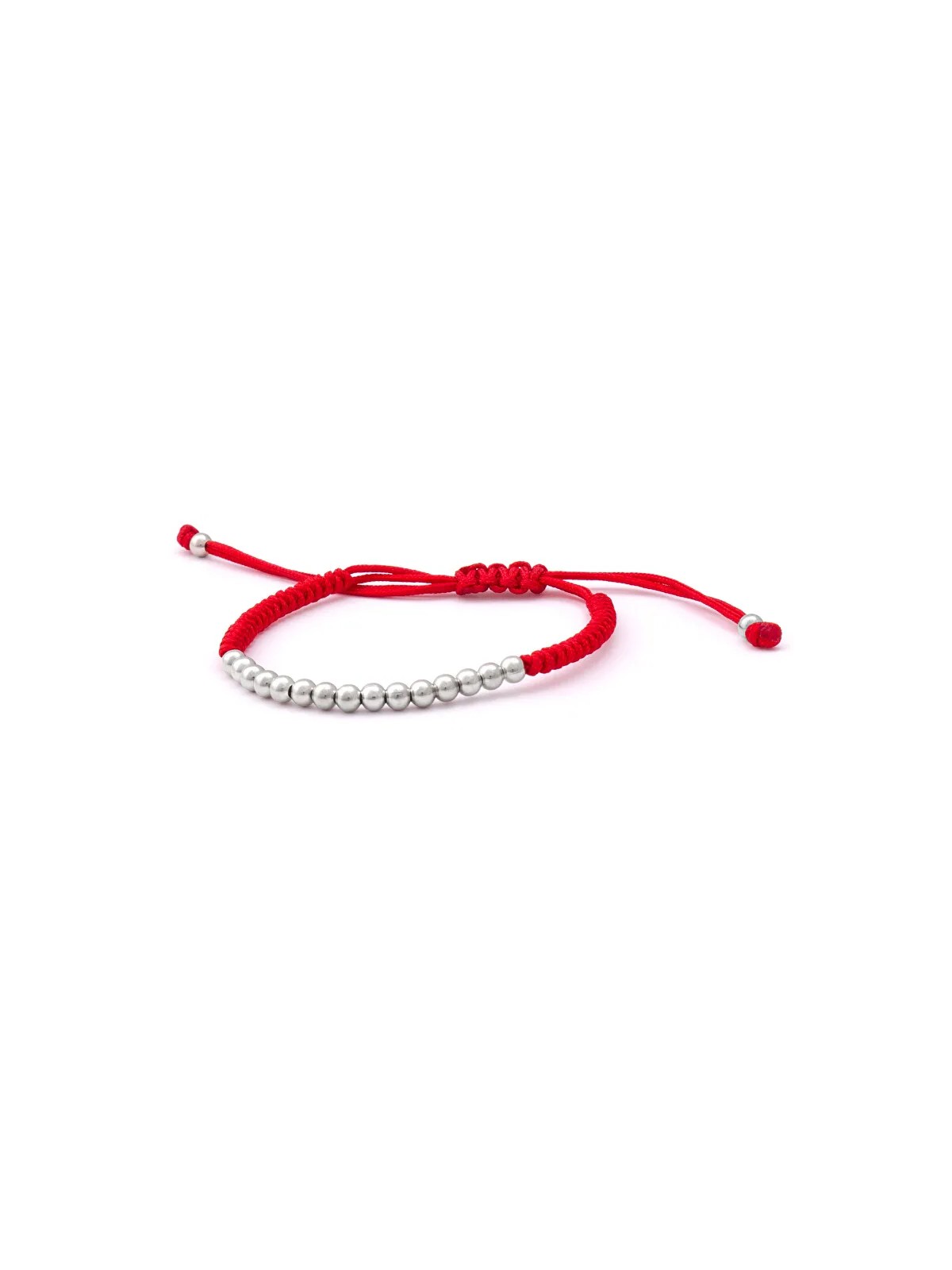 Beneto Exclusive Bracciale kabala con cordino rosso e perline d'argento AGB574 donna