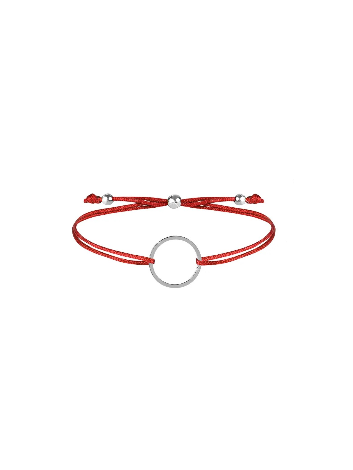 Troli Bracciale con cordino e anello rosso/acciaio donna