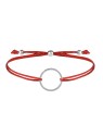 Troli Bracciale con cordino e anello rosso/acciaio donna