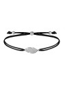 Troli Bracciale in corda con piuma nero/acciaio donna