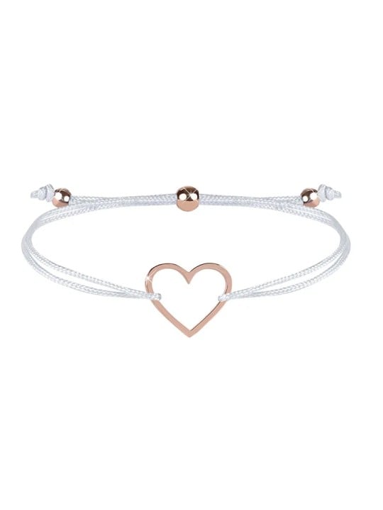Troli Bracciale cordoncino con cuore bianco/bronzo donna