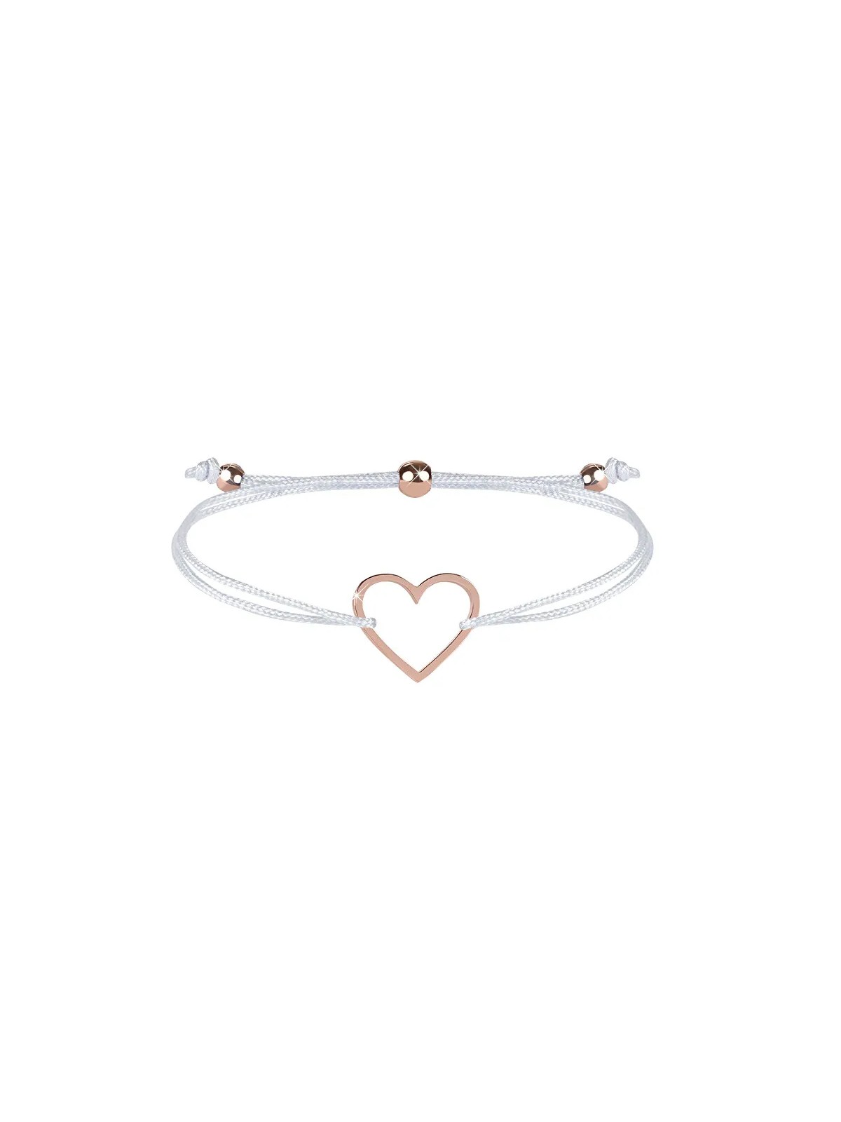 Troli Bracciale cordoncino con cuore bianco/bronzo donna