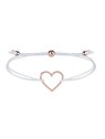 Troli Bracciale cordoncino con cuore bianco/bronzo donna