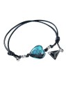Lampglas Bracciale eccezionale Cuore Turchese con argento puro in perla Lampglas BLH5 donna
