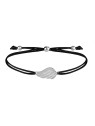 Troli Bracciale con cordino e ala d'angelo nero/acciaio donna
