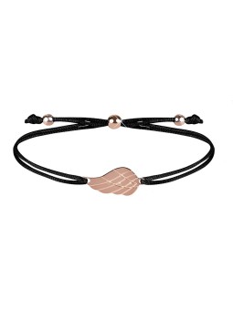 Troli Bracciale con cordino e ala d'angelo nero/bronzo donna