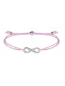 Troli Braccialetto con cordino infinito rosa/acciaio donna