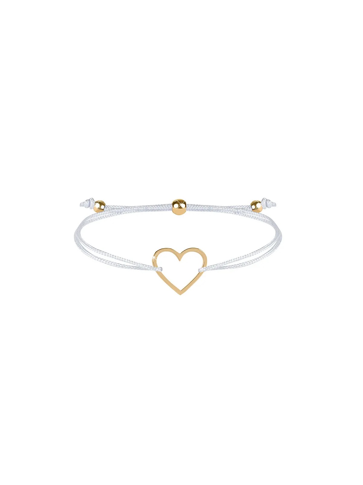 Troli Bracciale cordoncino con cuore bianco/oro donna