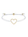 Troli Bracciale cordoncino con cuore bianco/oro donna
