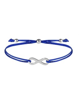 Troli Braccialetto con cordino infinito blu/acciaio donna