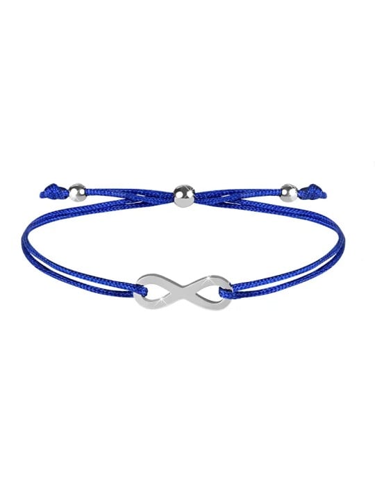 Troli Braccialetto con cordino infinito blu/acciaio donna