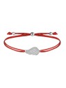Troli Bracciale con cordino e ala d'angelo rosso/acciaio donna