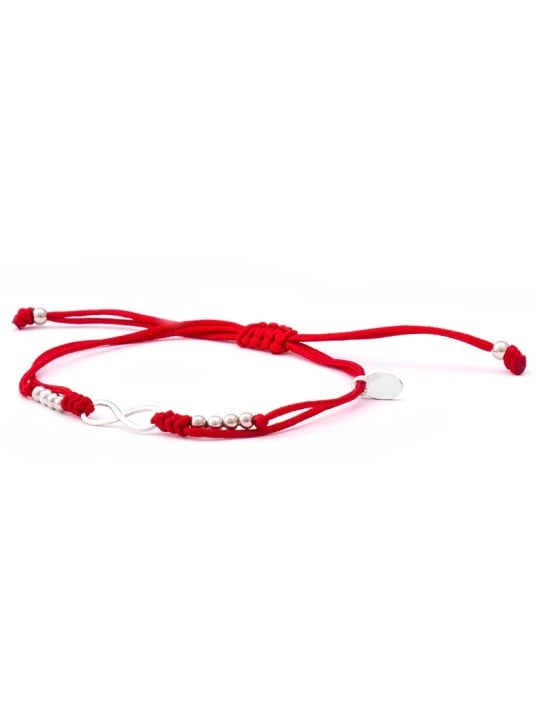 Beneto Exclusive Braccialetto infinito della Kabbalah in corda rossa AGB383 donna