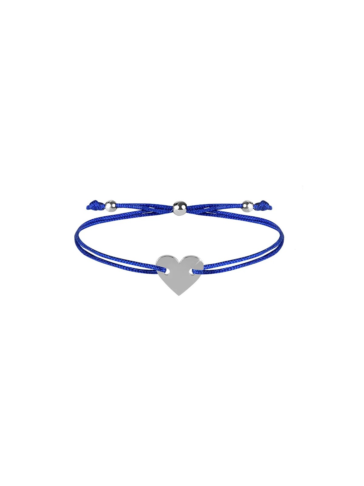 Troli Bracciale cordoncino con cuore blu/acciaio donna