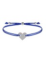 Troli Bracciale cordoncino con cuore blu/acciaio donna