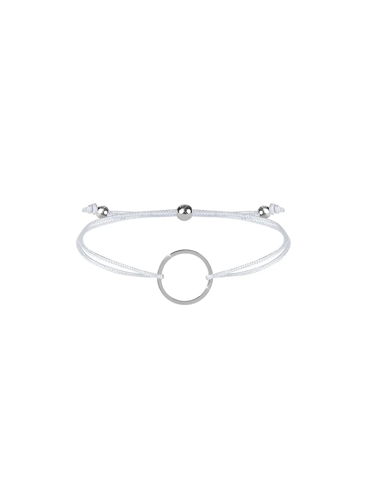 Troli Bracciale cordoncino con anello bianco/acciaio donna
