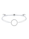 Troli Bracciale cordoncino con anello bianco/acciaio donna