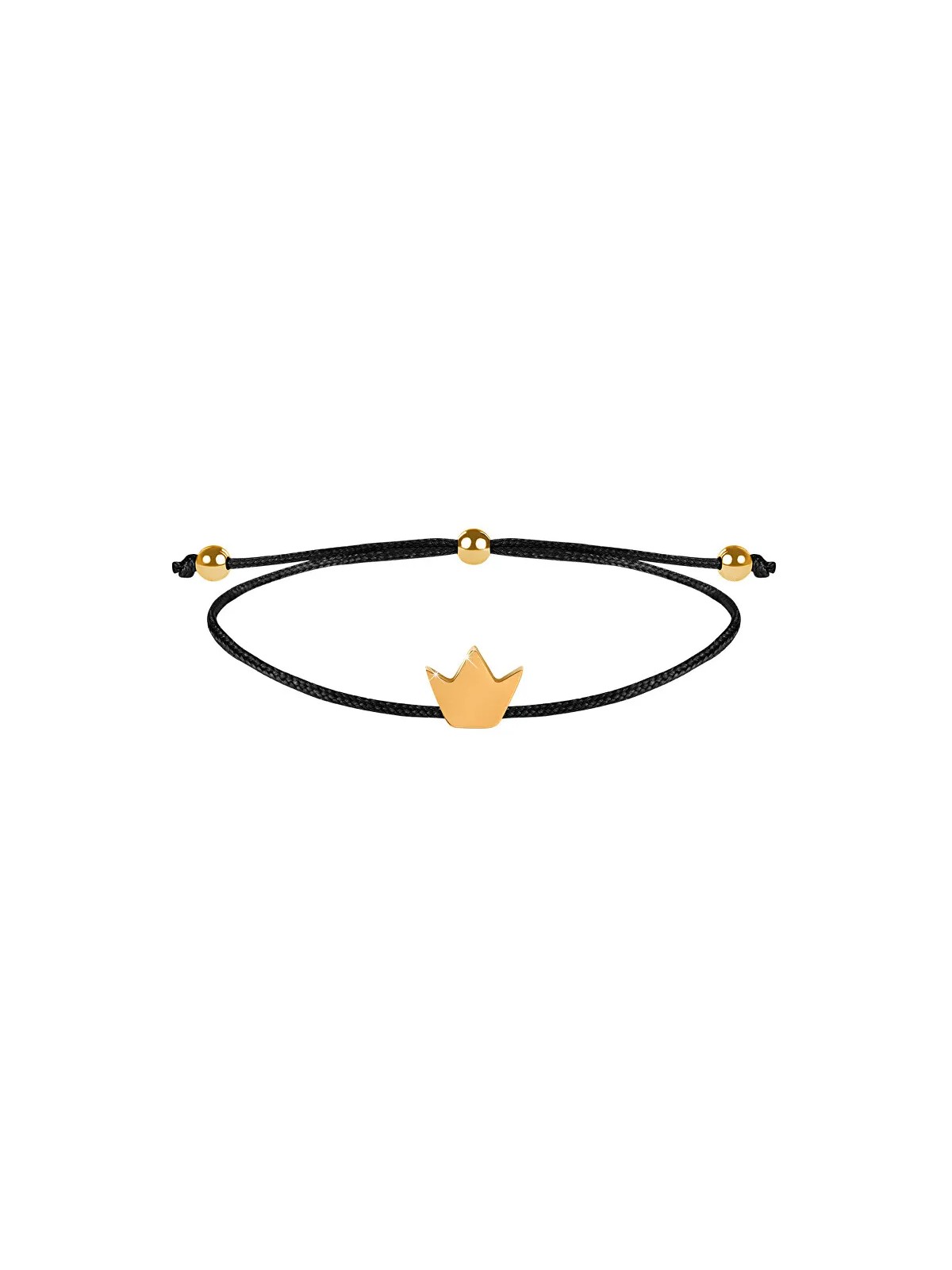 Troli Bracciale con cordino nero/corona oro donna