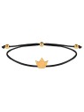 Troli Bracciale con cordino nero/corona oro donna