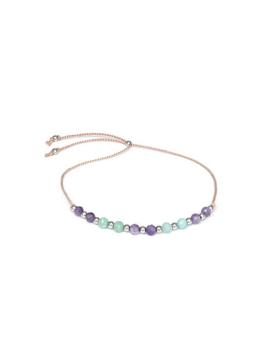 Agato Bracciale con cordino in amazzonite e ametista HE25R3S-LP donna