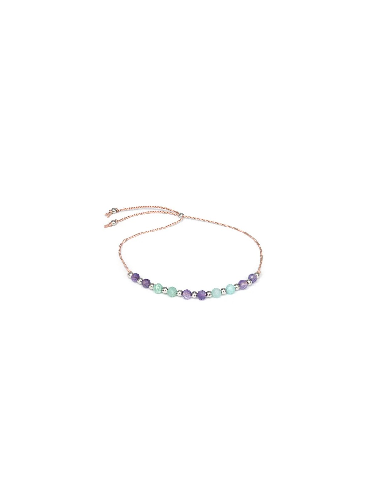 Agato Bracciale con cordino in amazzonite e ametista HE25R3S-LP donna