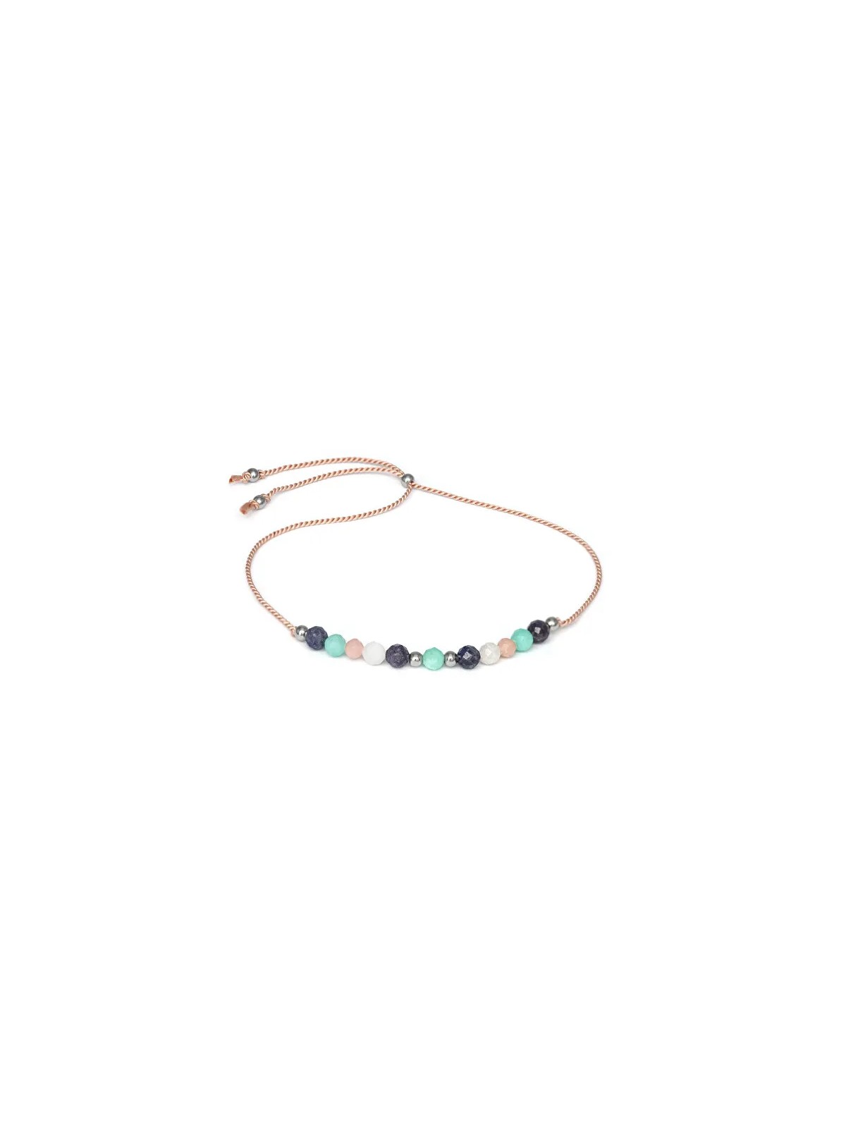 Agato Bracciale con cordino in amazzonite, angelite, pietra di luna e zaffiro HE36R3S-LP donna