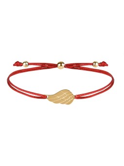 Troli Bracciale con cordino e ala d'angelo rosso/oro donna