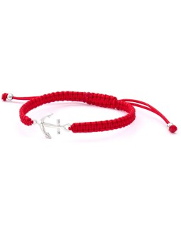 Beneto Exclusive Bracciale cabala rosso con ancora AGB548 unisex